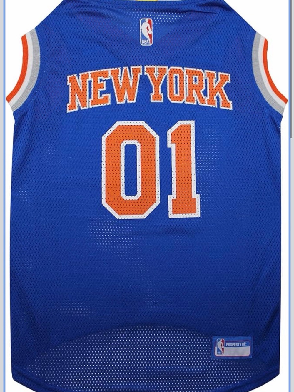 Pet Jersey! New York 01 Blue & Orange NBA Jersey